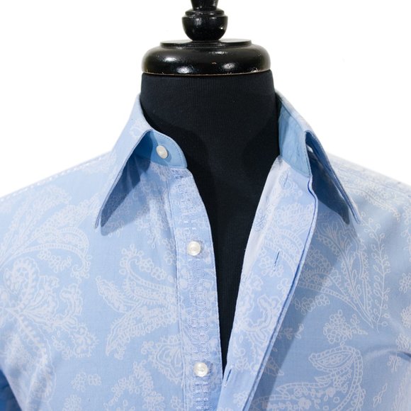 Robert Graham Blue Floral Paisley Embroidered Shirt - Picture 6 of 6